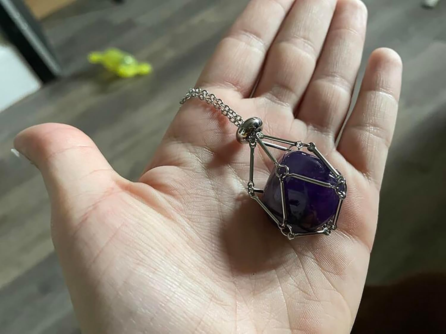 3PCS Crystal Holder Necklaces Stainless Steel Cage for Stone Adjustable Natural Crystal Cage Necklace Holder Necklace Quartz Natural Gemstone Jewelry for Women Men - Image 5