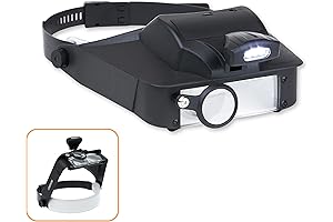 Carson LumiVisor 6-Round LED Lighted Magnifier Head Visor, Headband Visor