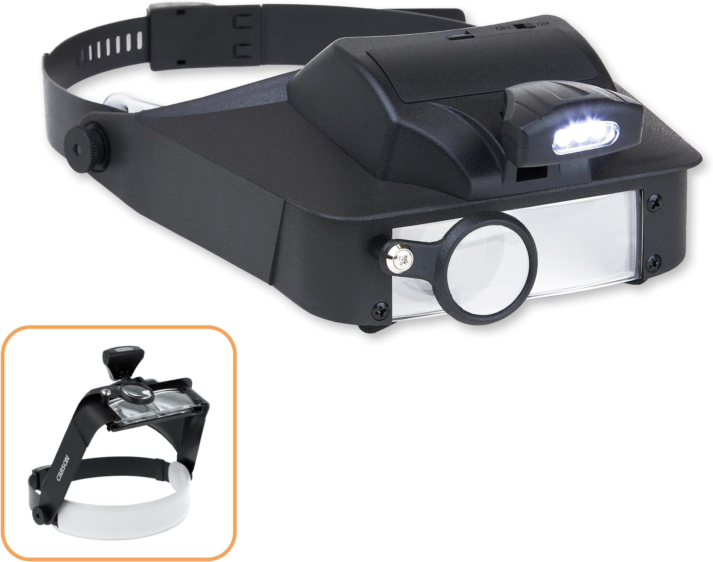 Carson LumiVisor LED Lighted Head-Band Magnifier Visor