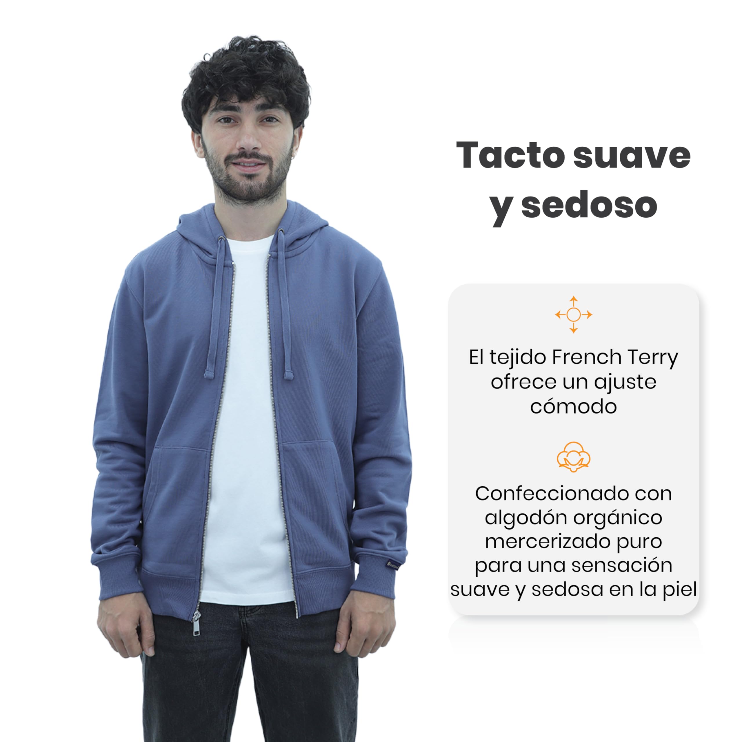 SoftSpun Sudaderas con Cremallera Hombre y Mujer | 100% Algodón Terry | Hoodie Premium Mercerizado | Sudadera Deportiva