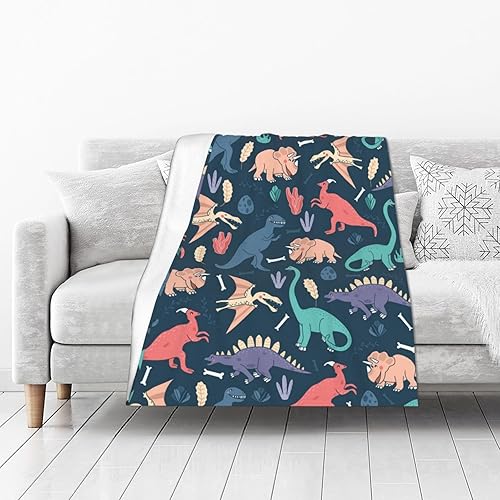 Miniatura 2 de Manta de dinosaurio para mujer, suave manta de forro polar de verano, lavable, manta ligera de viaje para sofá, cama, sillón durante todas las