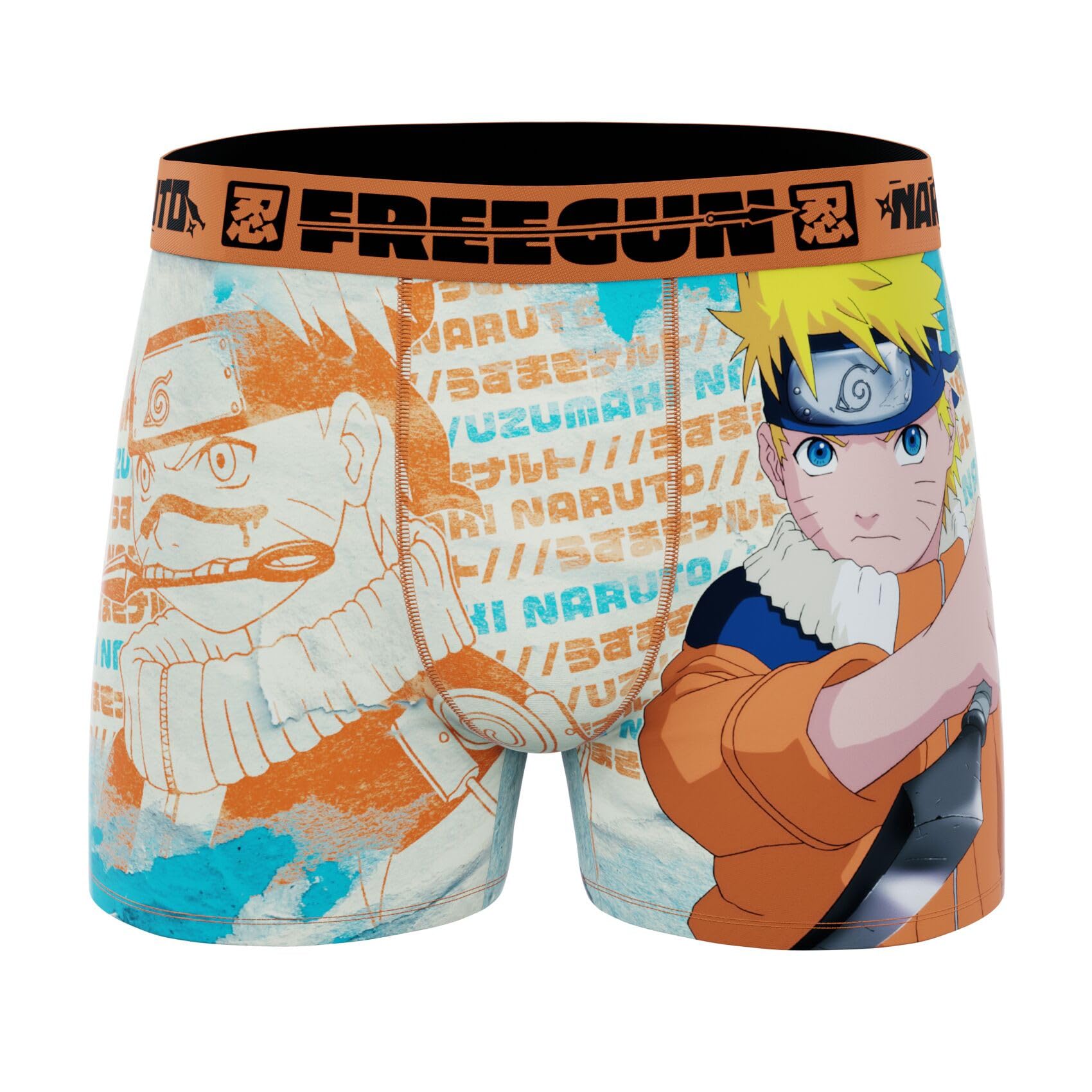 Freegun Boxer Enfant Naruto, Caleçon Garçon, Confortable & Ultra-Doux (Lot de 4)