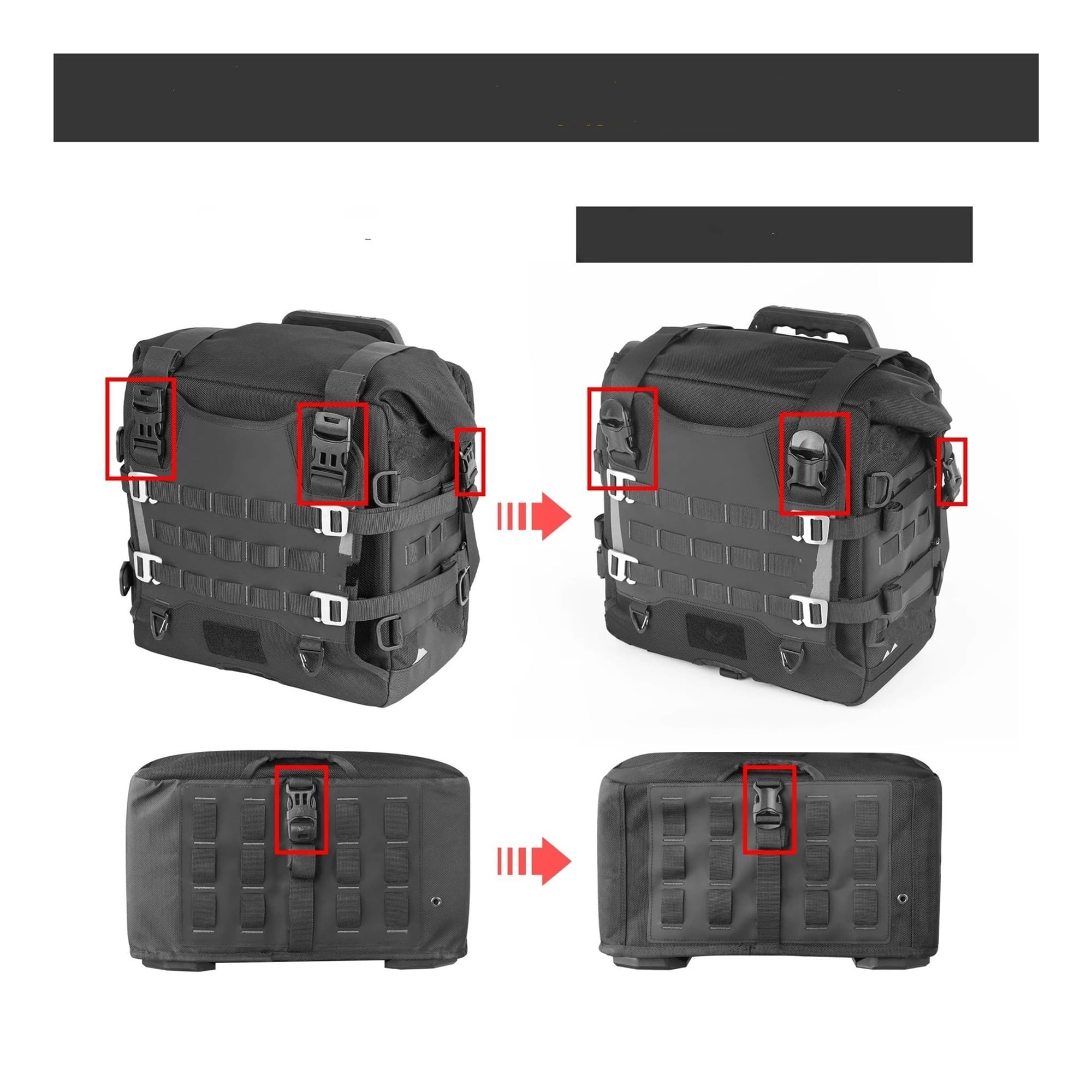 Borsa Posteriore Moto Borsa Laterale Per Moto Antifurto Foro Bloccaggio Molle Per Impermeabile 35 Litri Sgancio Rapido(1 Bag Add 1 EXTENDER)