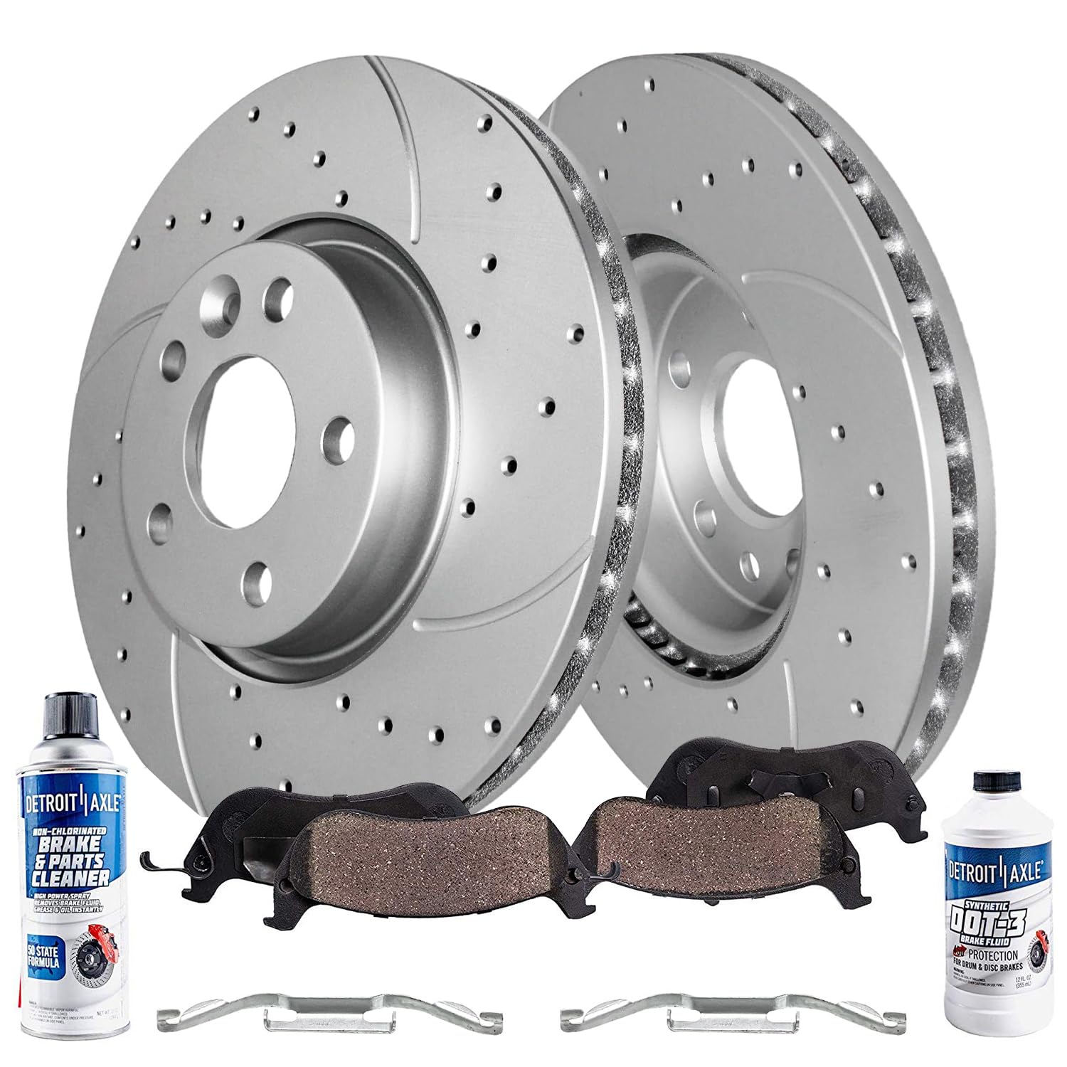 Detroit Axle - 6pc Front Brake Kit for 11-18 Volvo S60 08-10 V70 08-16 XC70
