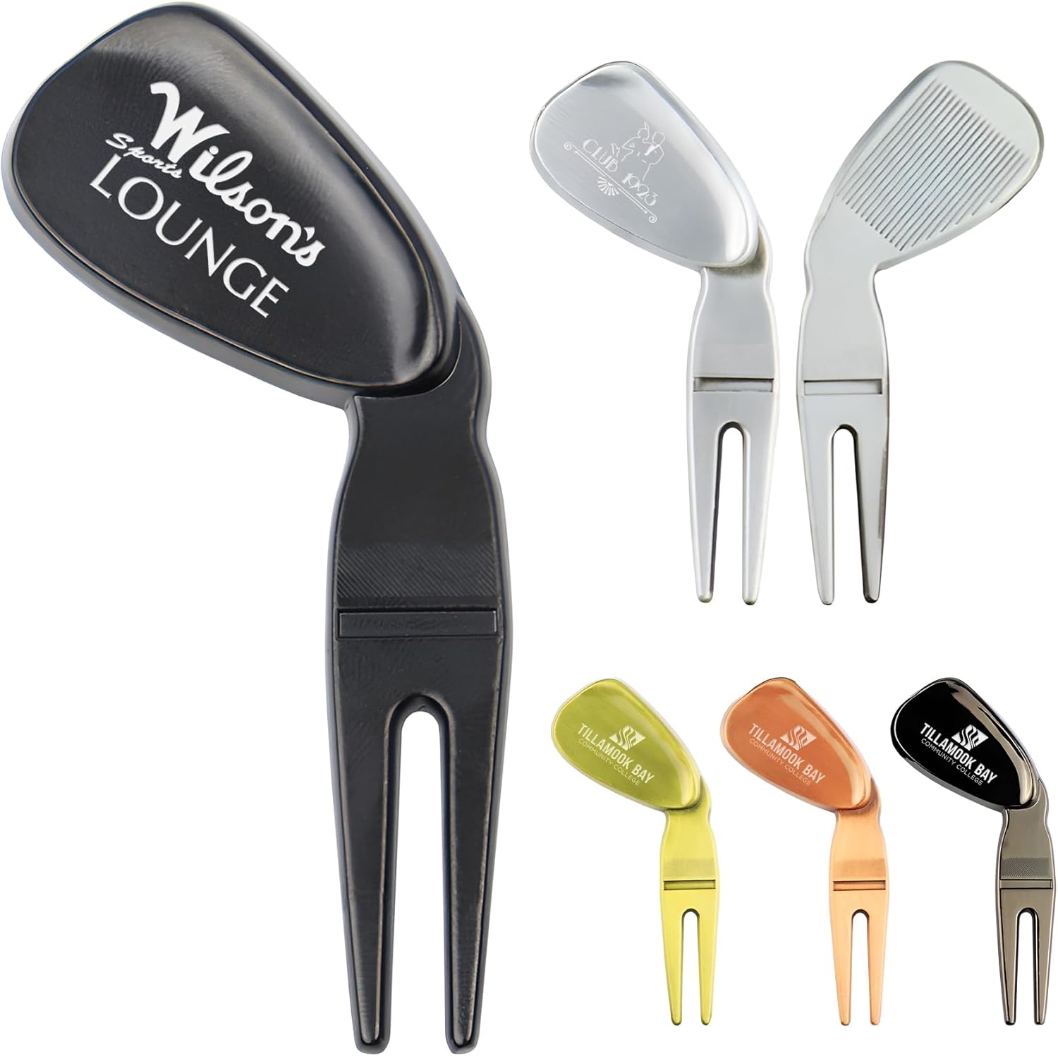 Custom Golf Divot Repair Tool - Personalized Bulk 50/100 Pack - Permanent Laser Engraved Logo - 3.93" Ergonomic Design - 6 Colors Available for Corporate Events & Tournaments