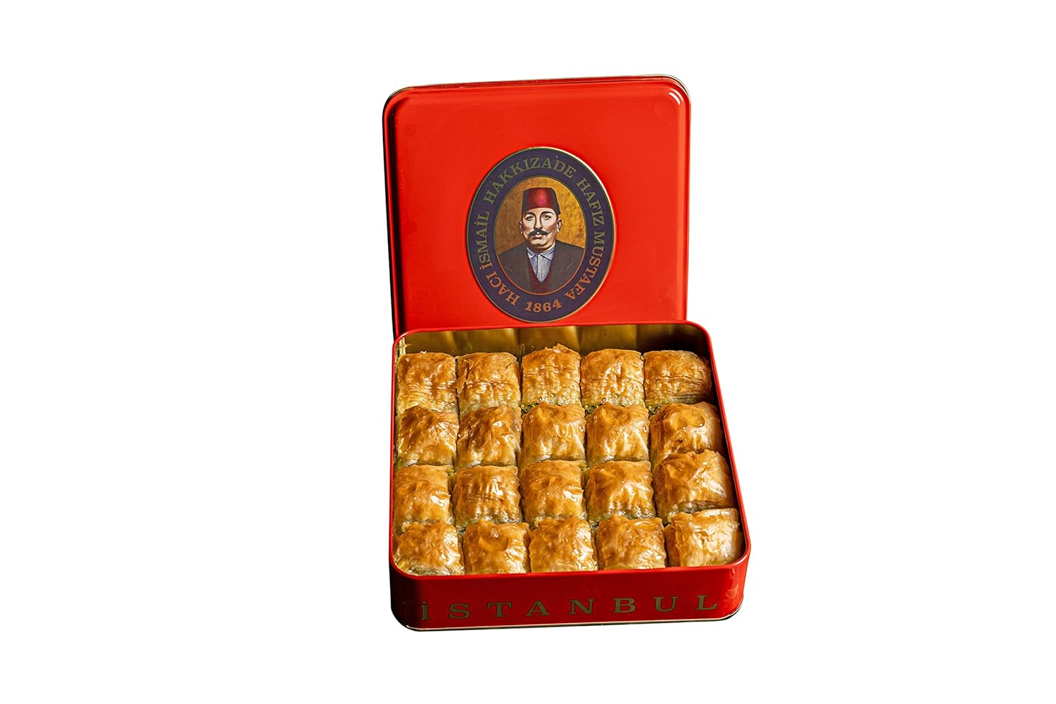 Hafiz Mustafa 1864 Istanbul Baklava Pastry Box - Baked Baklava Dessert Snacks Made from Fresh Phyllo Dough Sheets, Pistachio, Hazelnut, Walnut - Turkish Sweets Tray Gift Ideas for Birthday, Christmas