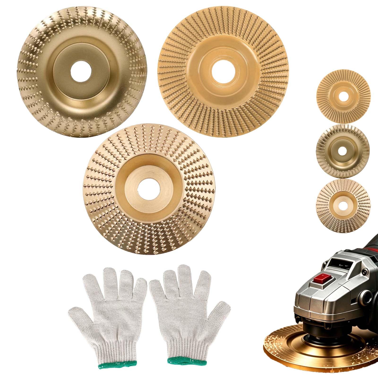Wolframcarbid Schleifer und Wolframkarbid-Scheibe für Winkelschleifer, Holz Schleifscheibe 125mm, Robustes Rad zum Schnitzen, Schleifscheiben (3pc)