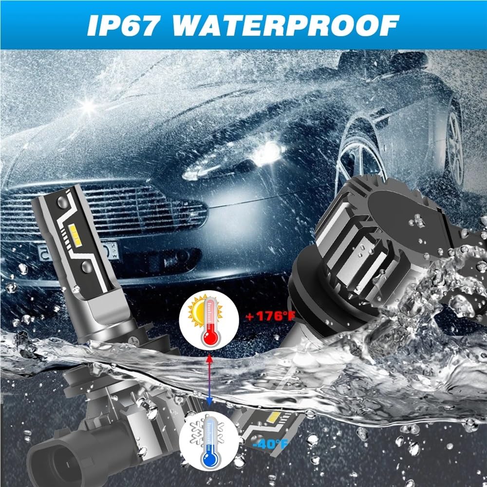 Żarówka LED H11 do reflektorów H7 H4 H8 H9 H1 9005 HB3 9006 HB4 led h11 Rozmiar Lampy samochodowe 50W 10000LM Reflektor 6500K Lampa przeciwmgielna(9006/HB4)