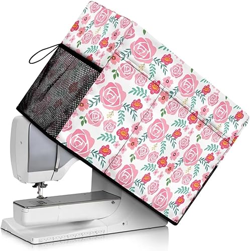 Miniatura 200 de Mumeson Cubierta antipolvo para máquina de coser de gatos negros con flores, para la mayoría de máquinas de coser estándar, plegable, duradera