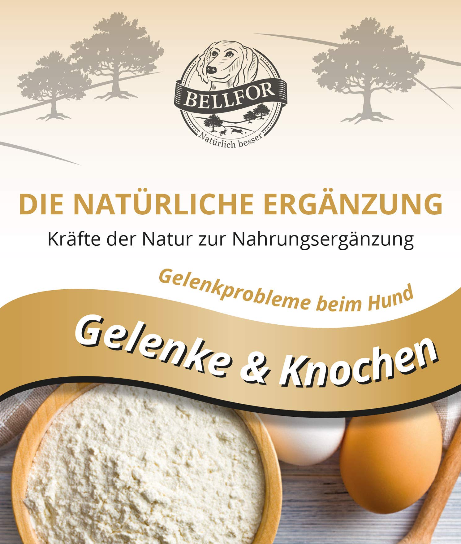 Bellfor Gelenke & Knochen Kapseln, Ergänzungsfuttermittel für Hunde, 50 Kapseln mit Ovopet, Kollagen und Hyaluronsäure, Unterstützung von Gelenkfunktion und Knochen, für jedes Alter