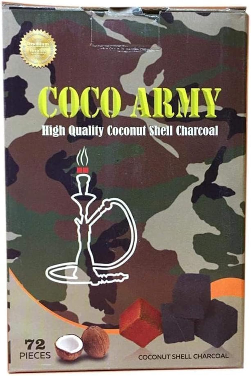 X TORBO | Coco Army Coconut Charcoal for Shisha/Bakhour (1kg / 72 Cubes)| x torbo