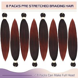 Beyond Beauty Braiding Hair pre stretched, Braids Synthetic Fiber Ombre Yaki Texture, Natural Easy Twist Braids Crochet Hair Hot Water Setting hair extensions