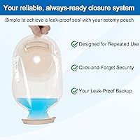 Vista 3 de Paquete de 10 clips para bolsas de ostomía – Abrazaderas de colostomía seguras y a prueba de fugas para bolsas de estoma – Cierre de cola
