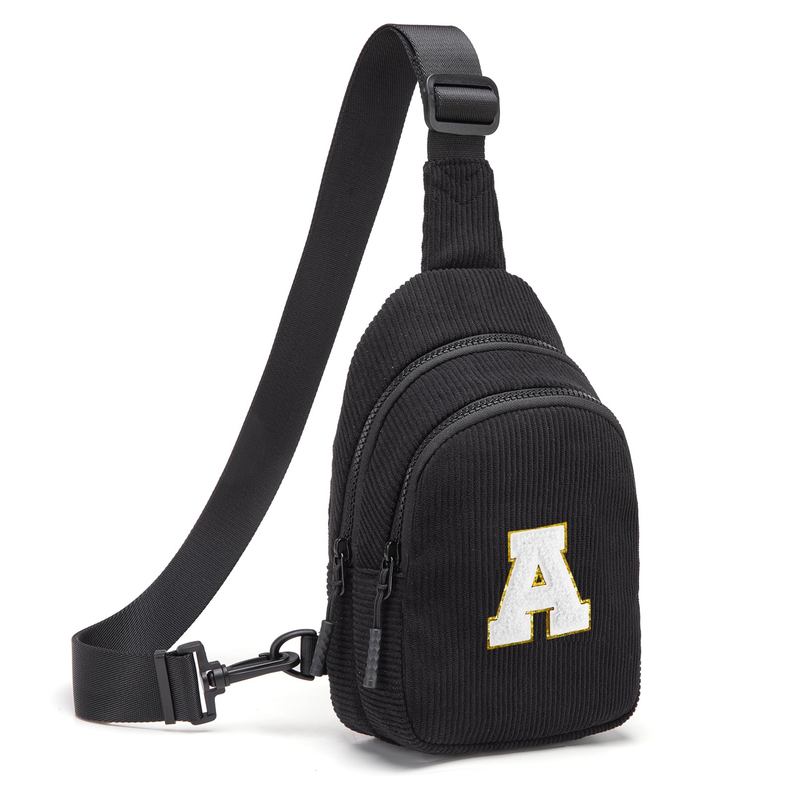 Viverte Small Corduroy Sling Bag Initial Crossbody Bag Fanny Pack for Girls Personalized Birthday Gifts for Teen Girls Gifts