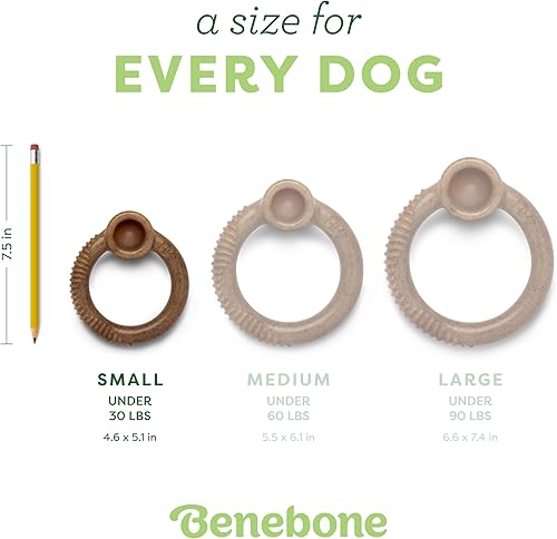 Miniatura 8 de Benebone Ring - Juguete masticable duradero para perros masticadores agresivos, tocino real, fabricado en Estados Unidos, mediano