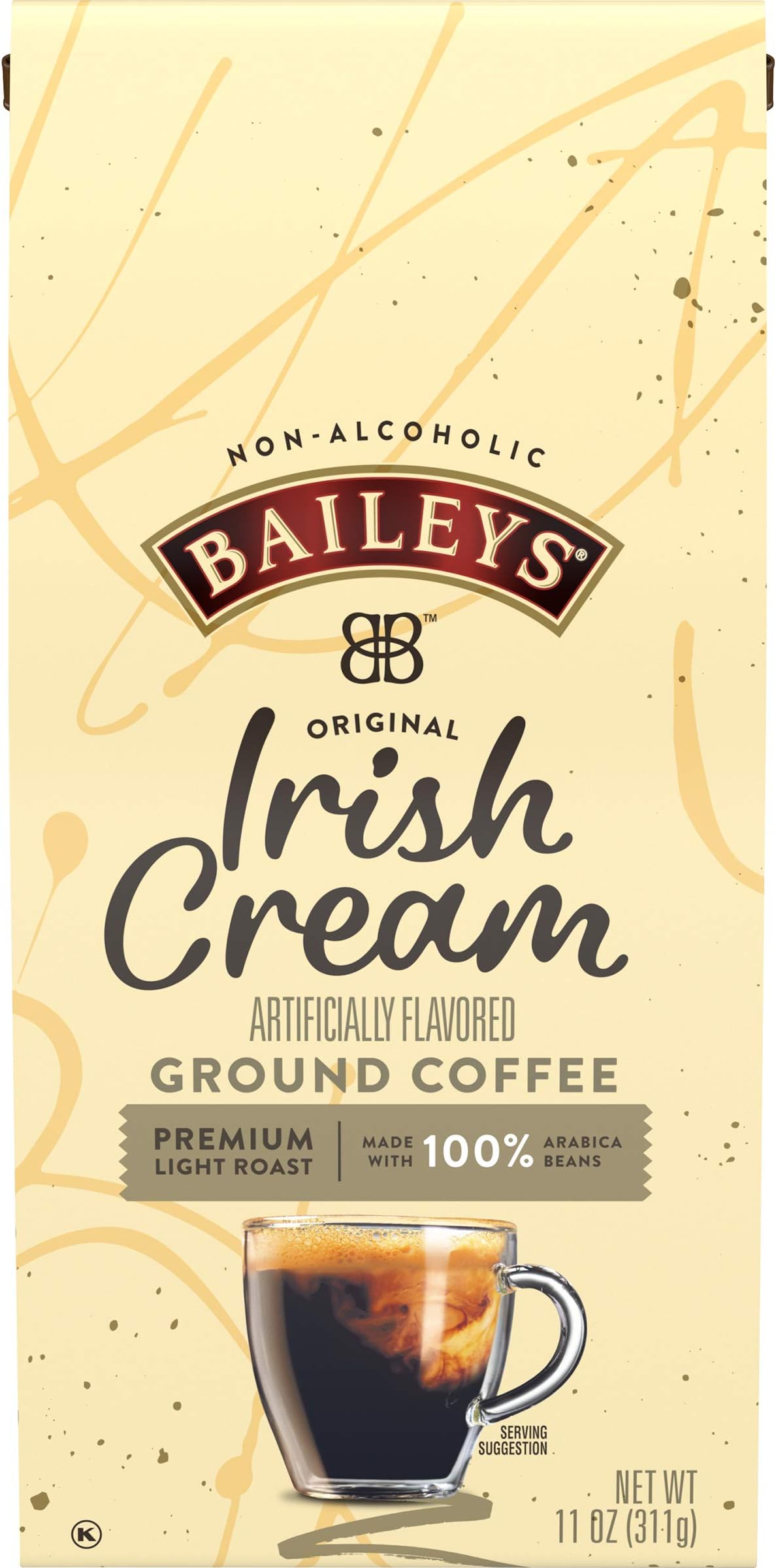 Bailey's Non-Alcoholic Original Irish Cream Flavored Ground Coffee (11 oz Bag)