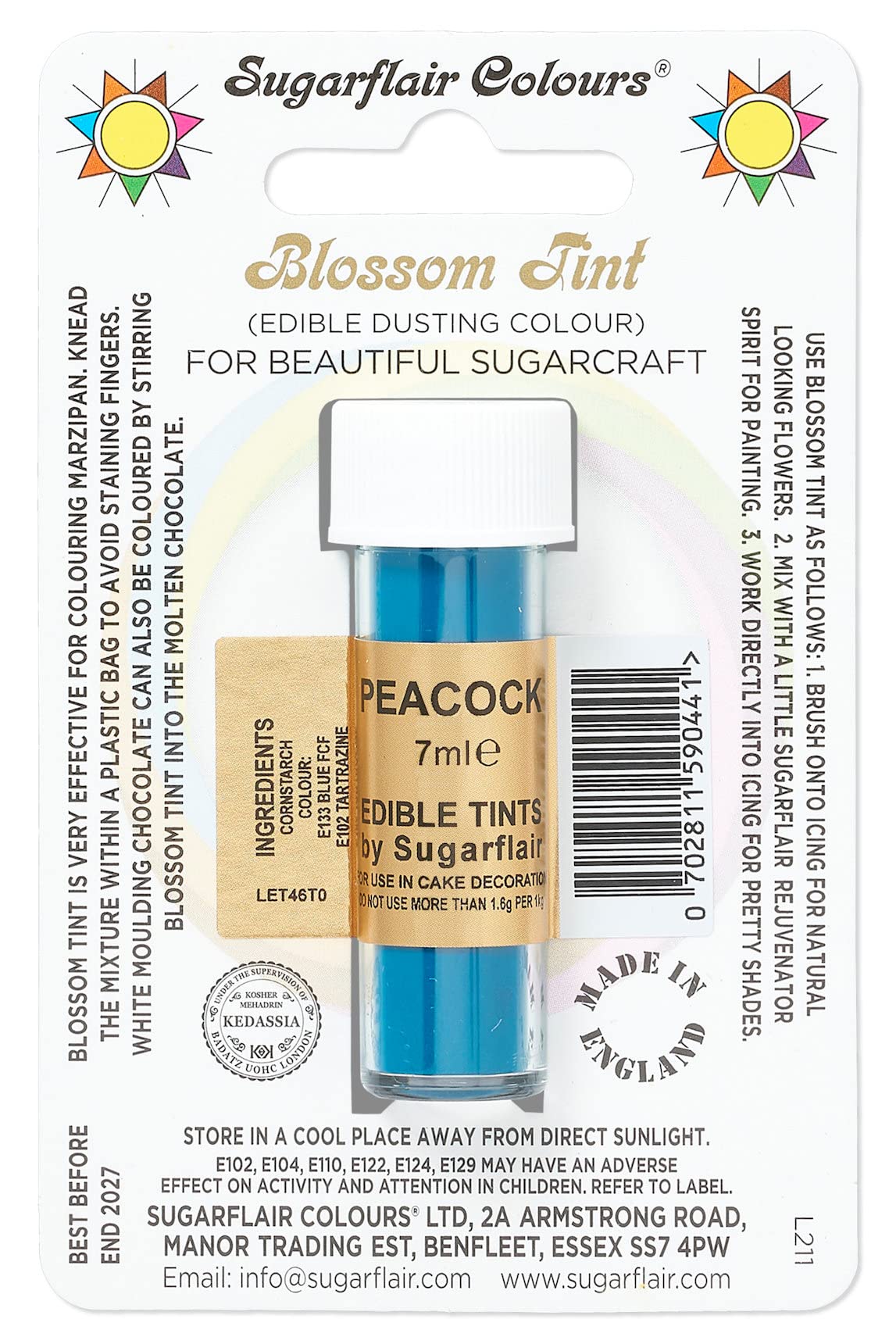 Sugarflair Blossom Tint Grape Violet Food Colouring and Dusting Powder, Matt Finish, Brush On or Mix with Rejuvenator Spirit to Create a One of A Kind Cake - 7ml — view 9