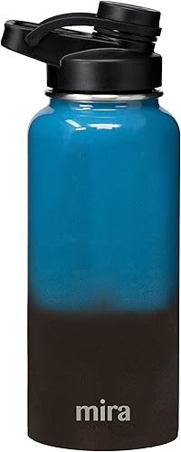 MIRA - Botella de agua deportiva de acero inoxidable con aislante, termo de metal que mantiene el frío durante 24horas y el calor durante 12horas,
