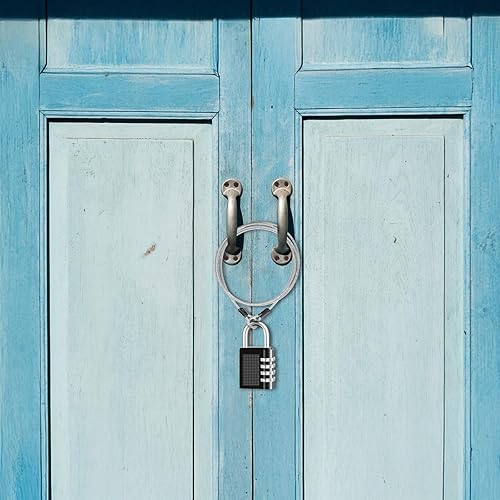 Miniatura 3 de Paquete de 20 cables de seguridad de acero trenzado de 4.9 pies x 0.118 in con doble bucles, cerraduras de cable para equipaje y bicicleta, cuerda