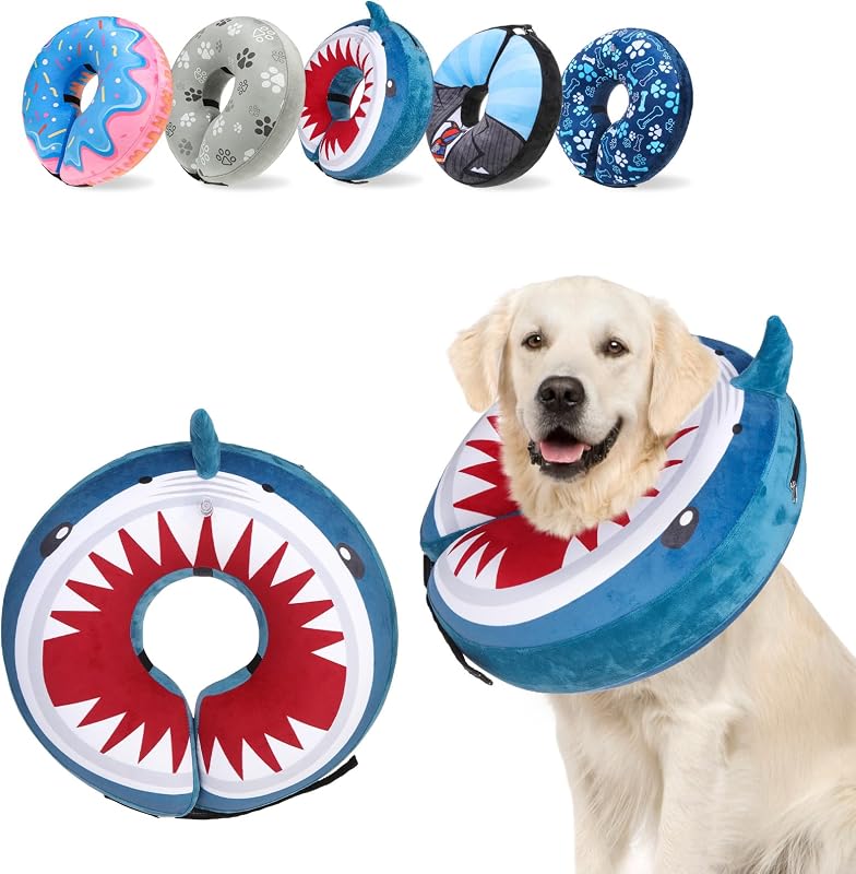 Colar Inflável de Recuperação para Cães SCENEREAL com Ajuste em Velcro – Tamanho G