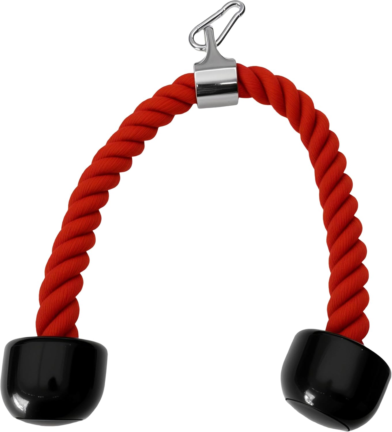 Nylon Tricep Rope for Cable Machine Pulley System Accessories | Nylon Tricep Rope, LAT Pull Down Pulley System Attachment, Home Gym Weight Fitness, With Carabiner