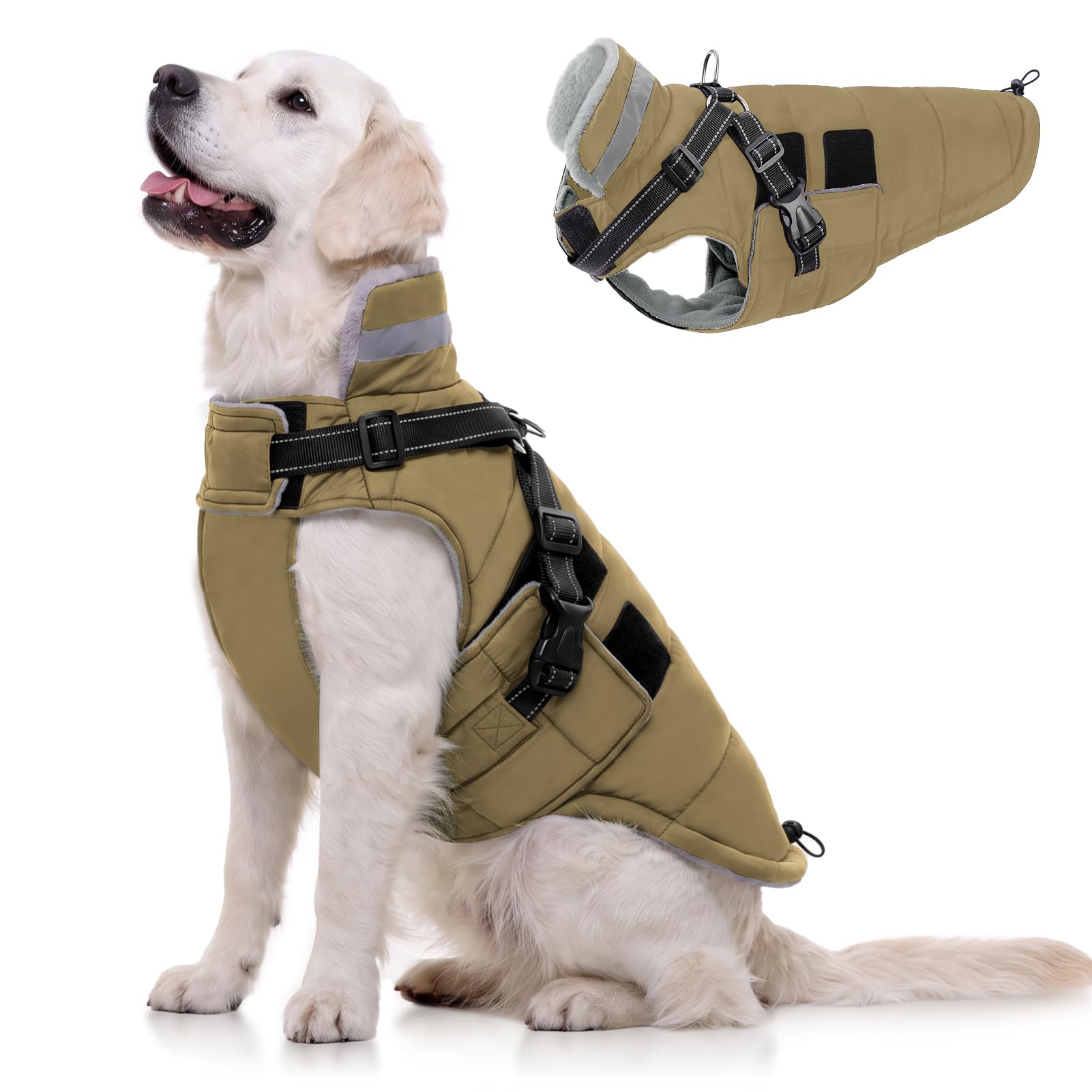Queenmore Dog Coats Waterproof, Winter Dog Jackets for XL Breeds