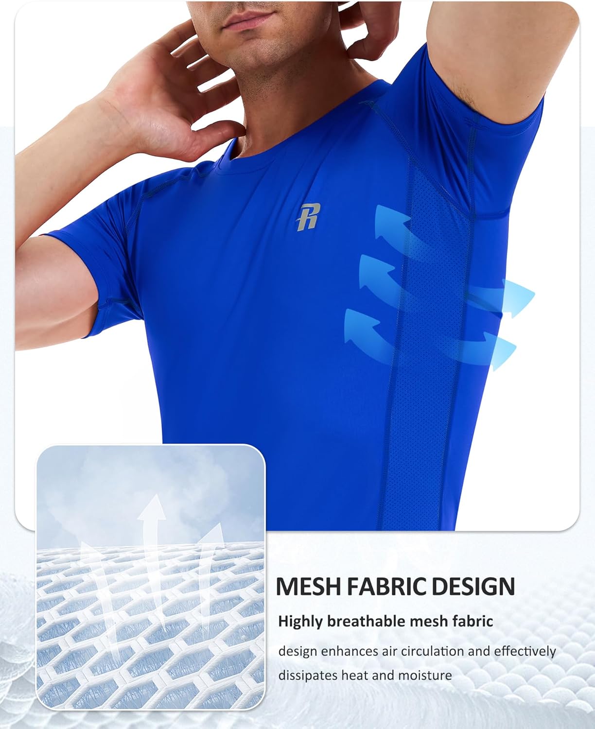 Runhit 3 Pack Men's Compression Shirts Short Sleeve Athletic T Shirt Cool Dry Workout Tops Sports Base Layer Undershirt - Image 3