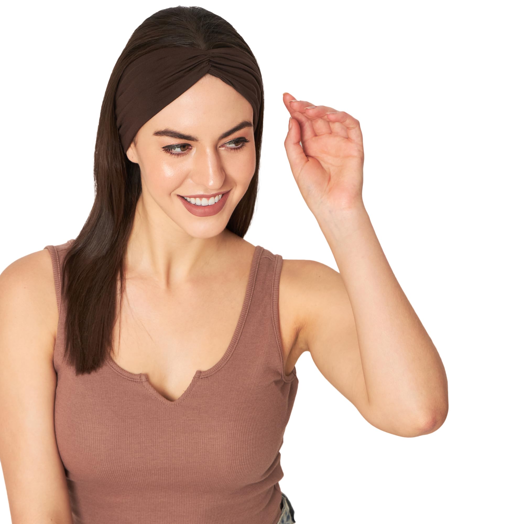 Beautifull Bamboo Viscose Solid Gather Band for Women Hair-image-31