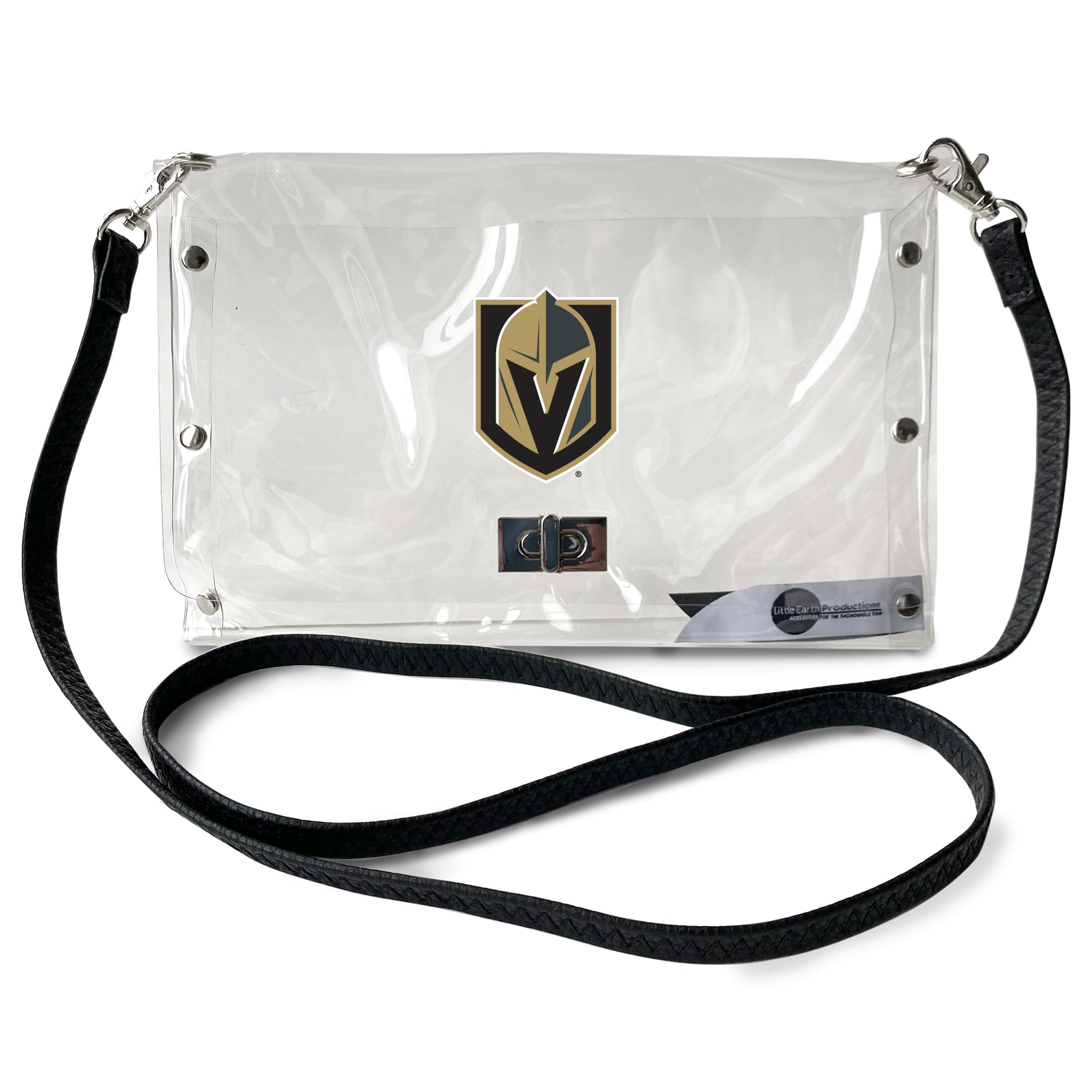 Littlearth Womens NHL Clear Envelope Purse With Black Fashion Strap