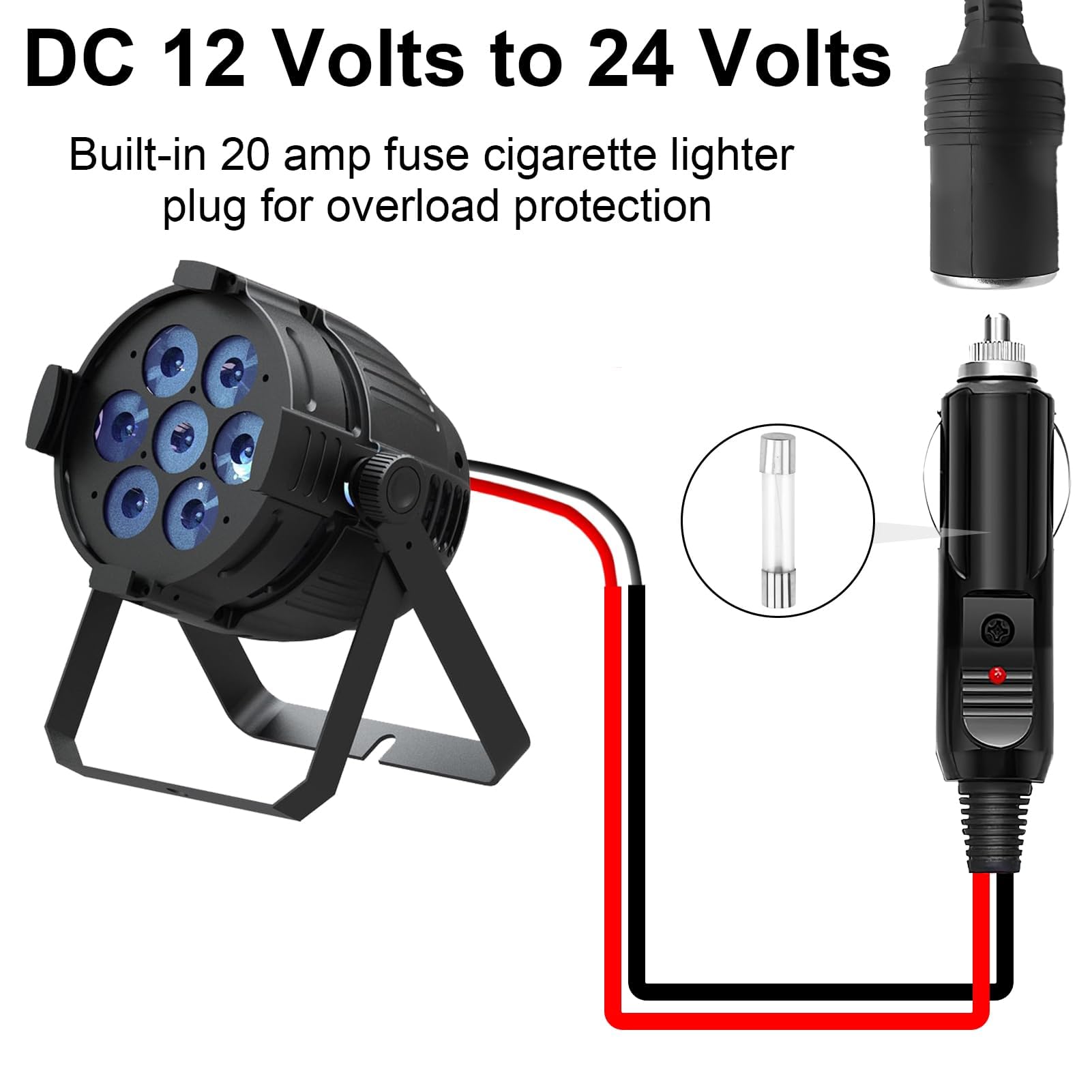 2Pz Encendedor de Cigarrillos Plug, Cable Conector Macho para Mechero de Coche de 12V-24V Enchufe de Mechero con Fusible Enchufe del Encendedor para Refrigeradores de Camiones, Reproductores de DVD