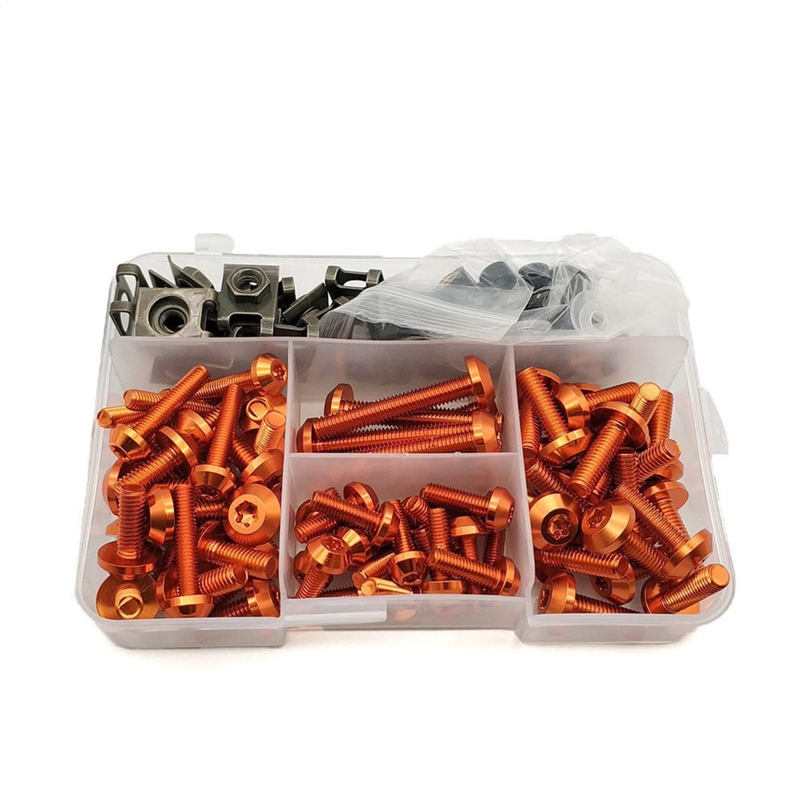 Vite sostituita Moto Carena Bullone Dadi Kit Corpo Viti Di Fissaggio Per Honda CBR125R CBR300R CBR500R CBR300F CBR500F CBR500X RC51 CB1000R(Orange)