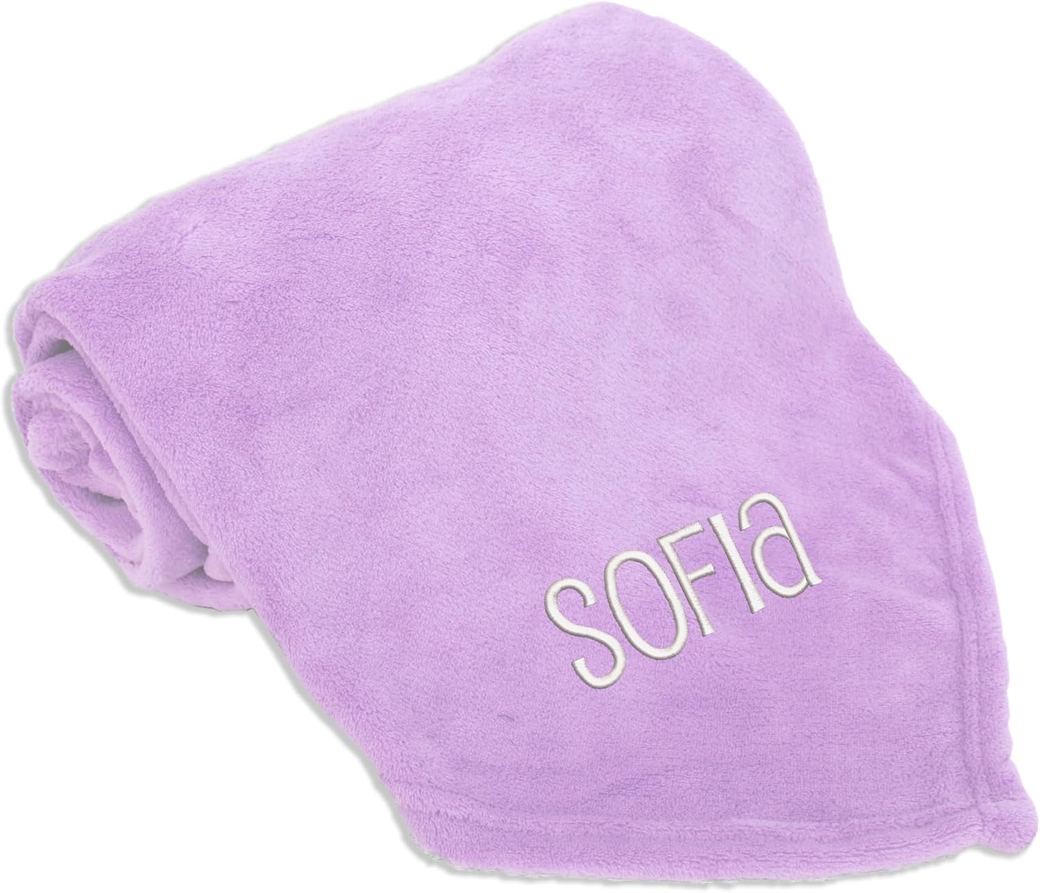 Threadart Personalized Blanket Embroidered Name Super Soft Ultra Plush Fleece Throw 50"x60" Custom Embroidery Included Perfect for Gifts Lavender