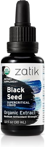 Zatik Naturals - Extracto líquido supercrítico orgánico de semillas negras de espectro completo, máxima fuerza antioxidante, certificado USDA, 1