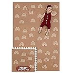 Childlike Behavior Baby Play Mat - 72x48-Inch Tummy Time Mat - 6-Piece Interlocking Foam Floor Tiles for Toddlers - Soft Waterproof for Floor Play and Crawling - Rainbows