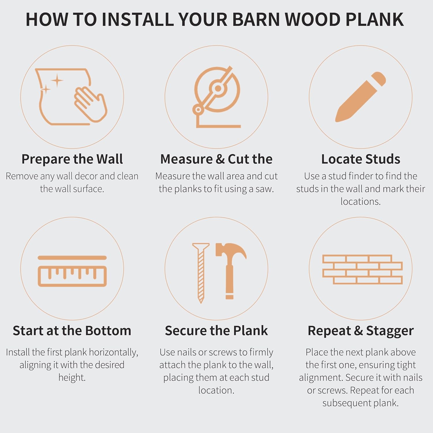 Brosisincorp Nail Up Real Barn Wood Planks, Thicken Rustic Reclaimed Wood Panel for Accent Walls, 11 Sq.Ft, 6 Pack, 48" L X 5.5" W X 0.3" Th - Off White