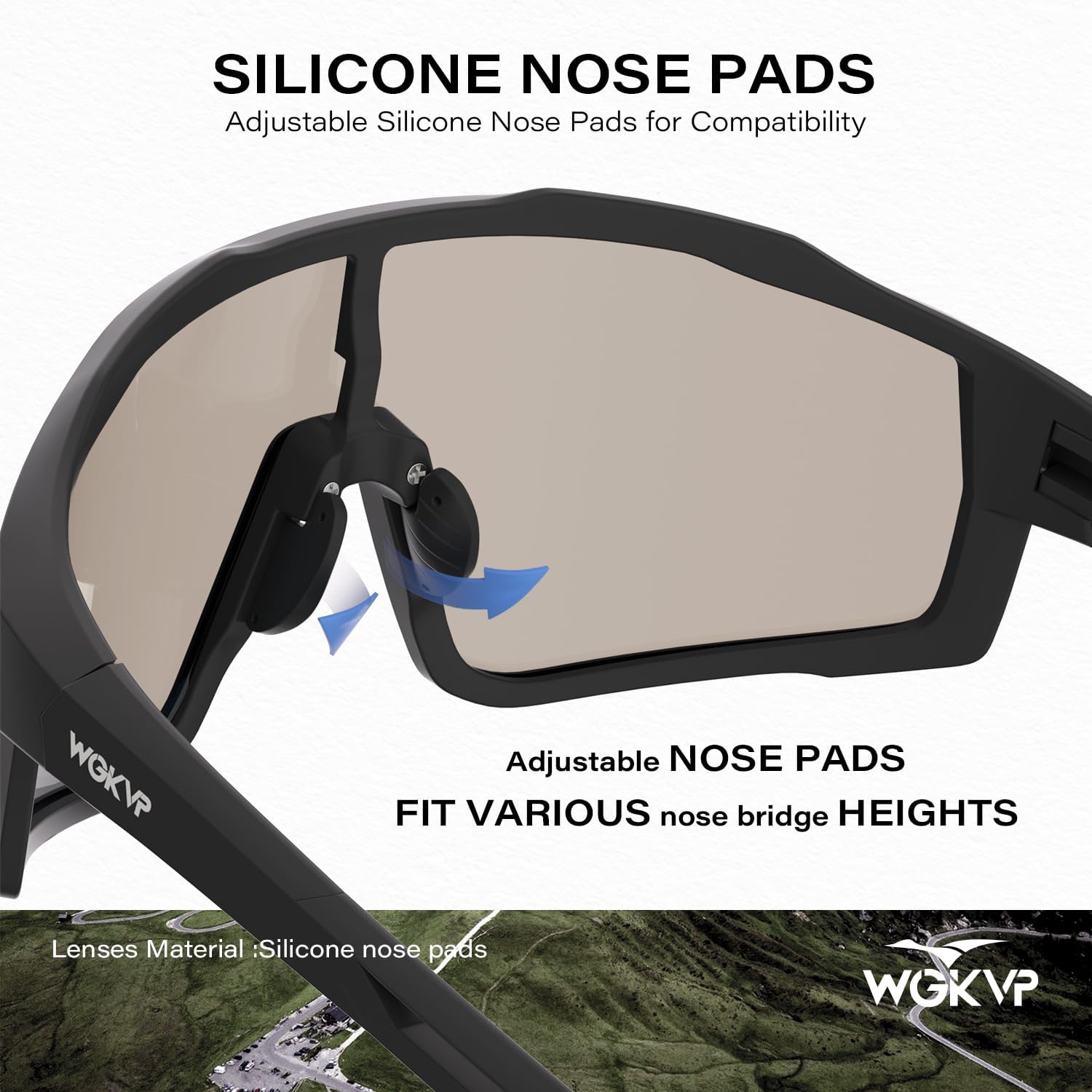 Photochromic Cycling Glasses,Bike Glasses for Men Sports Sunglasses Women for Running Golf Bicycle, UV400 Protection - Image 6