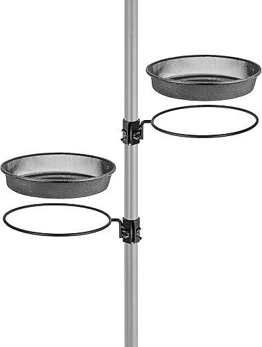 iBorn Bandeja de malla y anillo para comederos de pájaros de 1 pulgada, accesorio al aire libre para comederos de pájaros para colibríes para