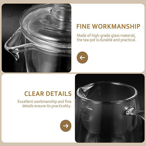 Miniatura 3 de Hemoton Tetera de vidrio resistente al calor para té de hojas sueltas Cafetera perfumada transparente para adultos para hierbas verdes