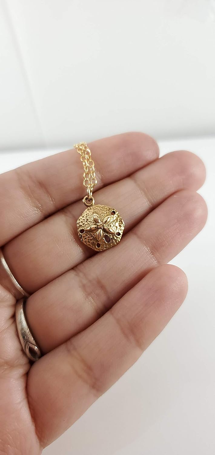 Sand Dollar Necklace – 14K Gold Filled Chain, Handmade Beach Jewelry - Image 4