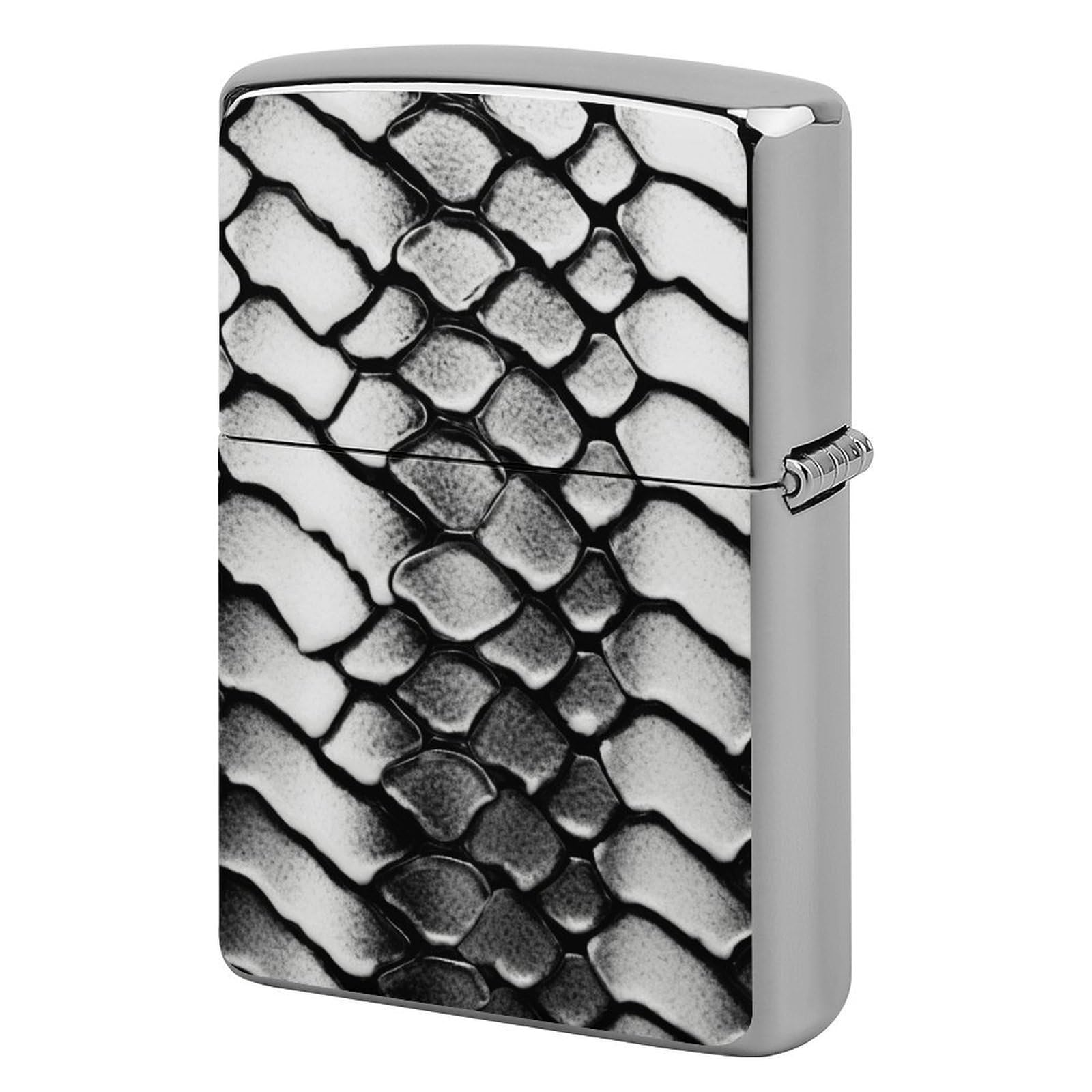 Snake Skin Black and White Lighter Case for Men, Personalized Lighter Cover for Valentine's Day Gifts, Flip-Top Lighters Shell for Outdoor, Portable Lighters Protective Sleeve