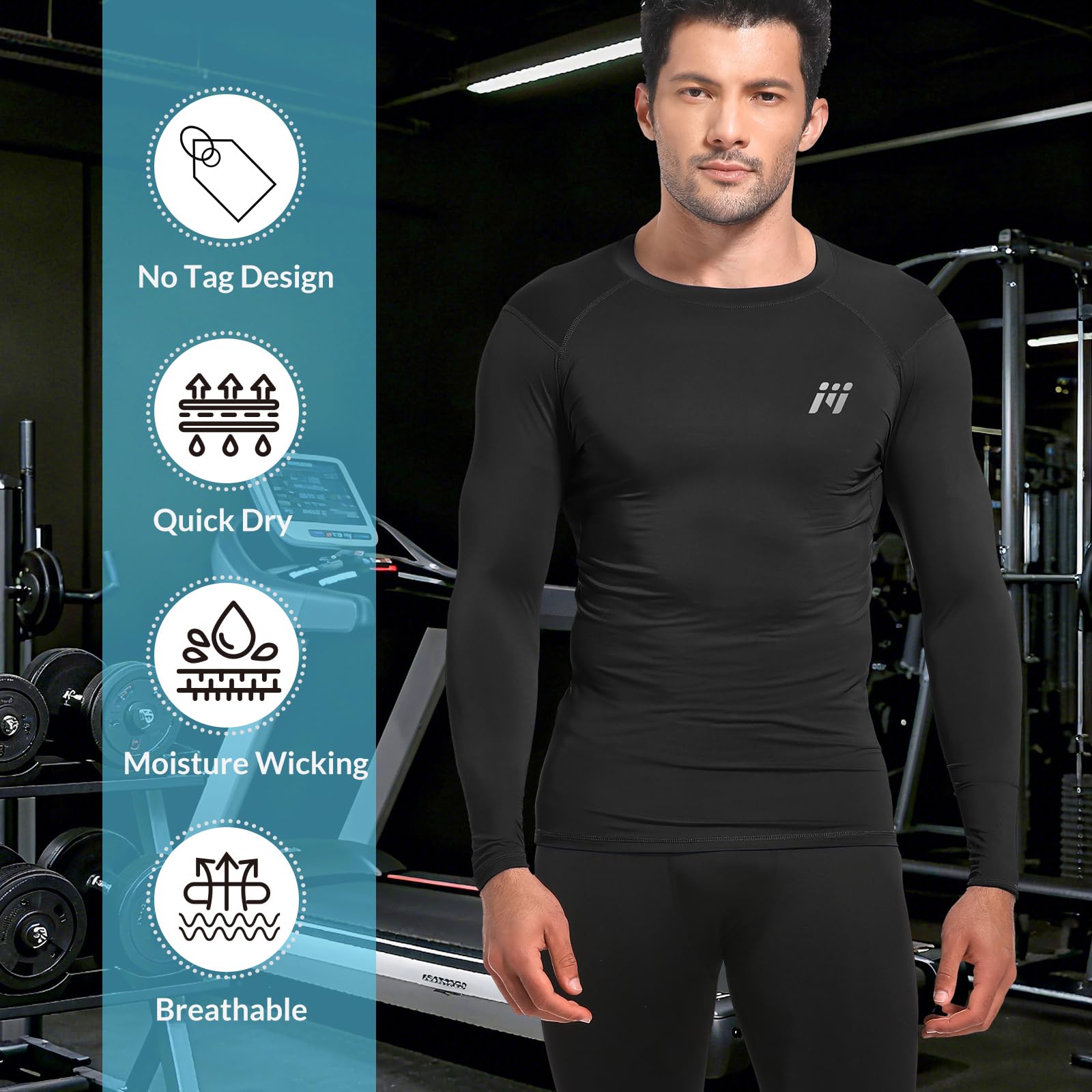 MEETWEE Rashguard Camiseta de Hombre, UPF 50+ Camisa de Compresión de Manga Larga UV Camiseta Proteccion Solar Secado Rápido para Surf y Natación