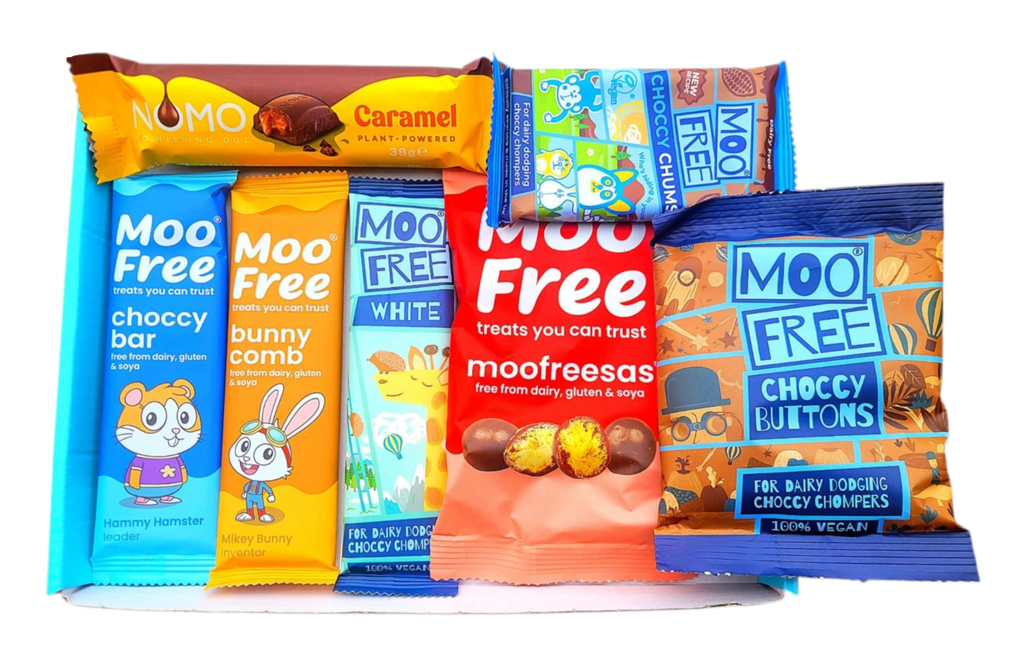 Moo Free & NOMO Chocolate Selection Hamper Gift Box | Free From, Dairy Free, Gluten Free & Vegan | Hamper Exclusive To CANDYPLANET