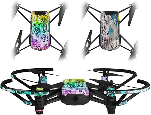 Skin Wrap 2 Pack para DJI Ryze Tello Drone escena Kid bocetos Rainbow Drone No Incluidas