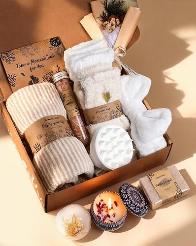 Coralogo Natural Spa Gift Baskets - Natural Pampering Spa Set,