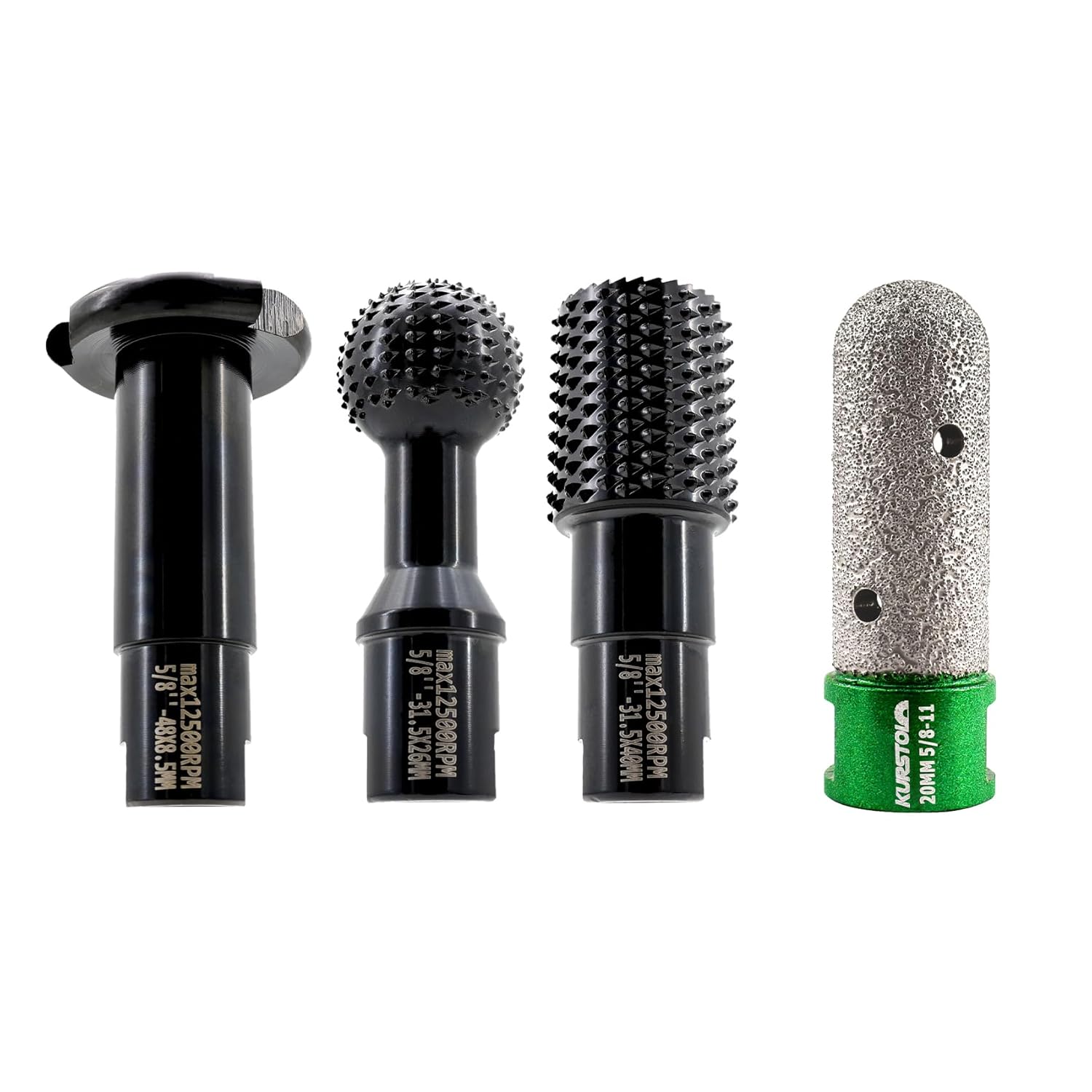 Woodworking Rotary Burr Set - 3pcs Wood Carving Burrs Drill Bit Milling Tool Groving Cutter with 5/8"-11 Thread Rotary Grinding Head for Carving Grinding Polishing Engraving Reaming Groving