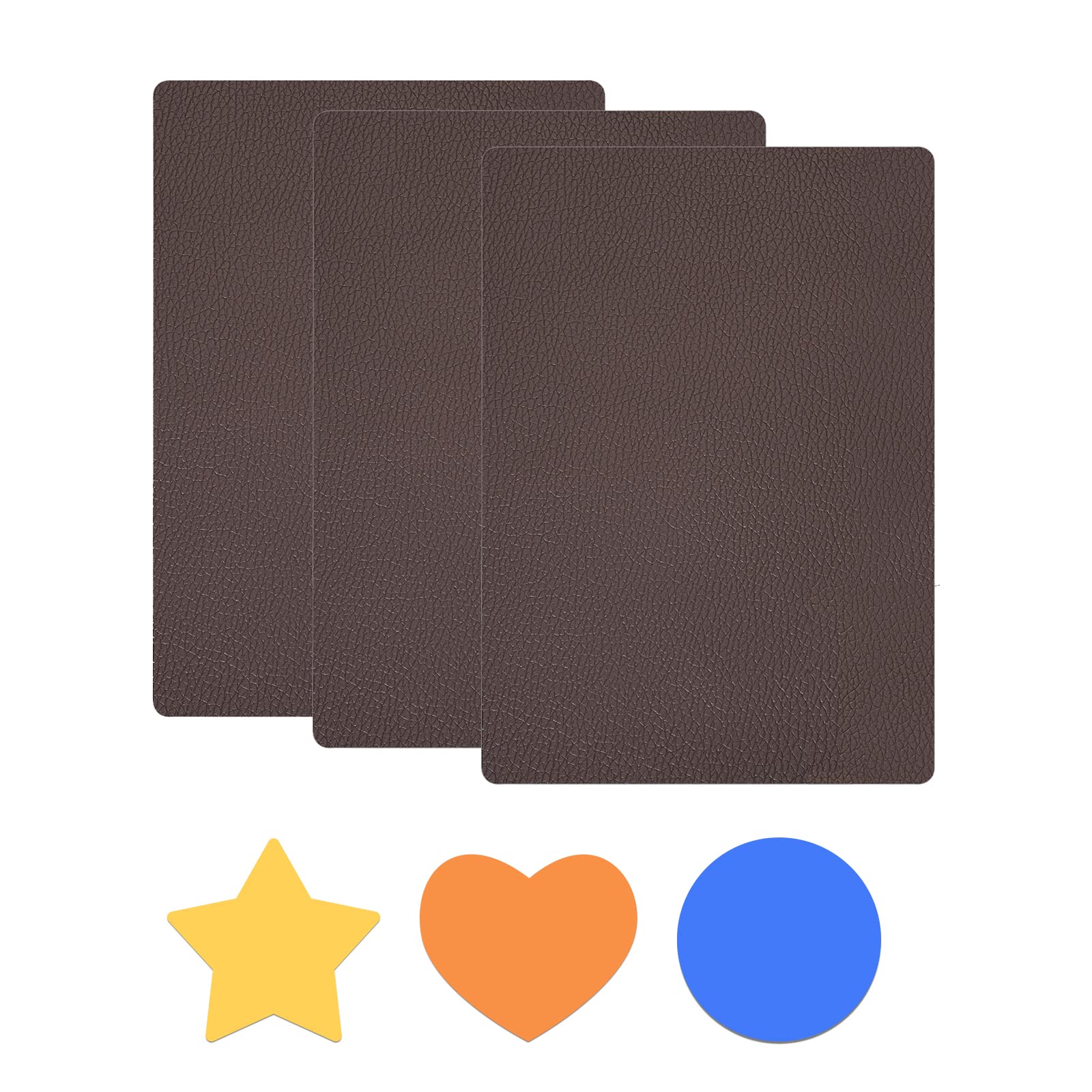 3 Pcs Leather Repair Patch 8×11 inch Self-Adhesive Waterproof Fabric Patch for Car Seats,Sofas, Furniture,Handbags,Motorcycle seat (Dark Brown)