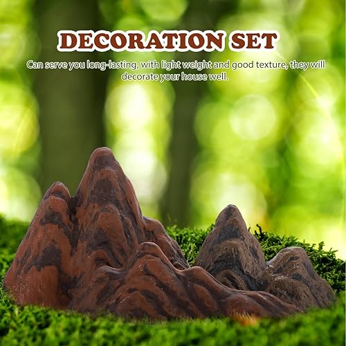 Miniatura 6 de YARNOW 3pcs Acuario Montaña Roca Cerámica Ornamento Mini Montaña Miniatura Figuras Mesa Arena Modelo Montaña Micro Paisaje Decoraciones