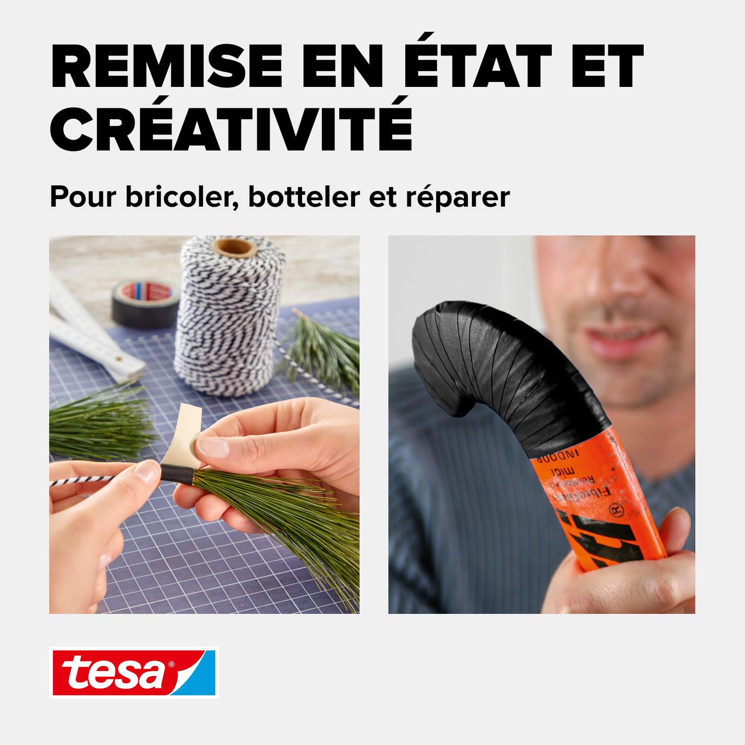 tesa extra Power Perfect Ruban adhésif tissé- Noir - 50 m x 50 mm