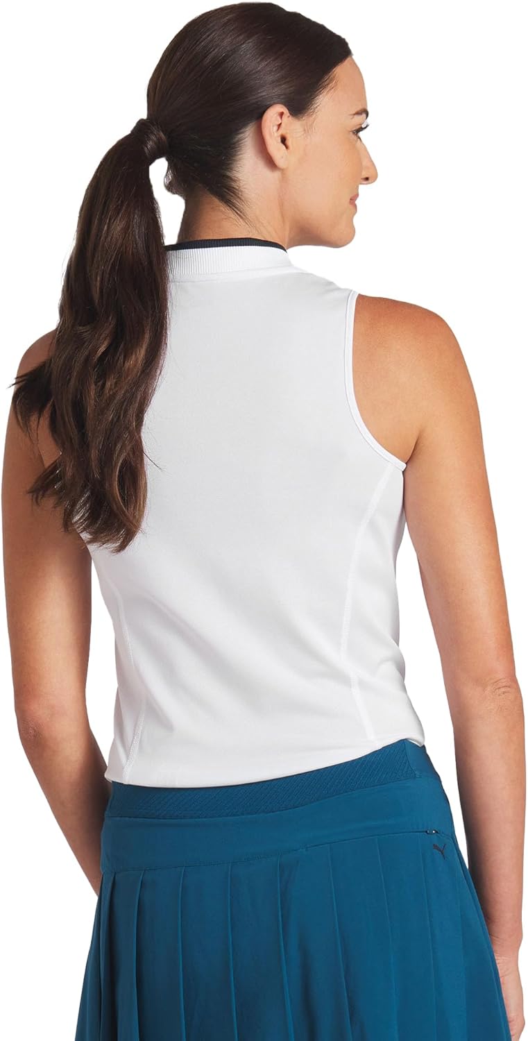 Puma Womens Range Pique Sleeveless Golf Polo - Image 2