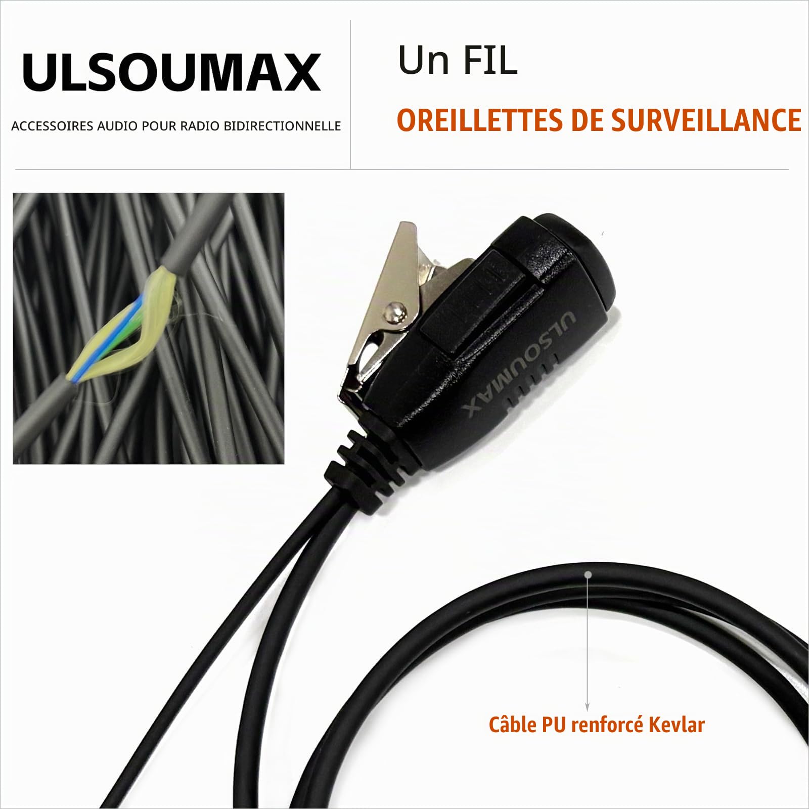 Écouteurs à Tube Acoustique Air pour Motorola DP2400 | Compatible DP2400e DP3441e XPR3300e XPR3500 MTP3150 XiR P6600i, Casque Acoustique, Bouton PTT Mic